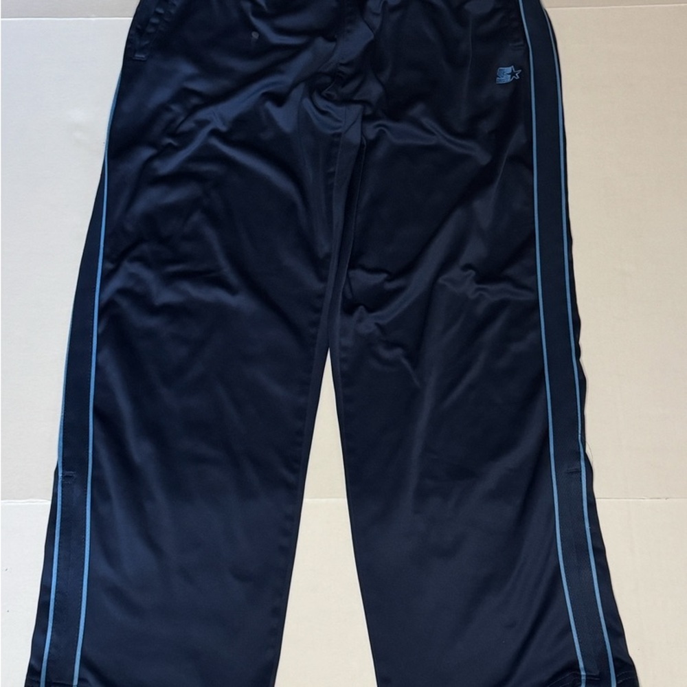 STARTER MEN’S NAVY BLUE ACTIVEWEAR TRACK PANTS WITH ANKLE ZIPPERS